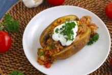 Chili Stuffed Baked Potatoes