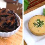 mushroom chips recipe, baked mushroom chips, Portobello mushroom chips, low carb chips, paleo chips recipe, vegetable chips recipe, mushroom crisps, mushroom snacks, asian dipping sauce recipe, asian dip, sesame mayo recipe, mayo soy sauce dip