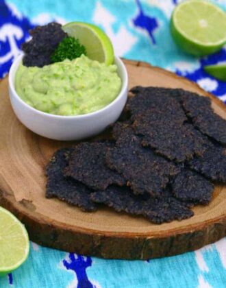 homemade black bean chips, bean chips, black bean tortilla chips, black bean chips recipe, bean chips recipe, how to make bean chips, black bean flour recipes, black bean crackers, vegan crackers, gluten free vegan cracker recipe, healthy avocado dip, how to make avocado dip