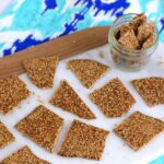 sesame brittle candy, sesame seed brittle, crunchy sesame seed brittle, sesame seed candy, thin sesame brittle, sesame seed snacks, healthy candy recipes, easy vegan candy recipes, natural candy recipes