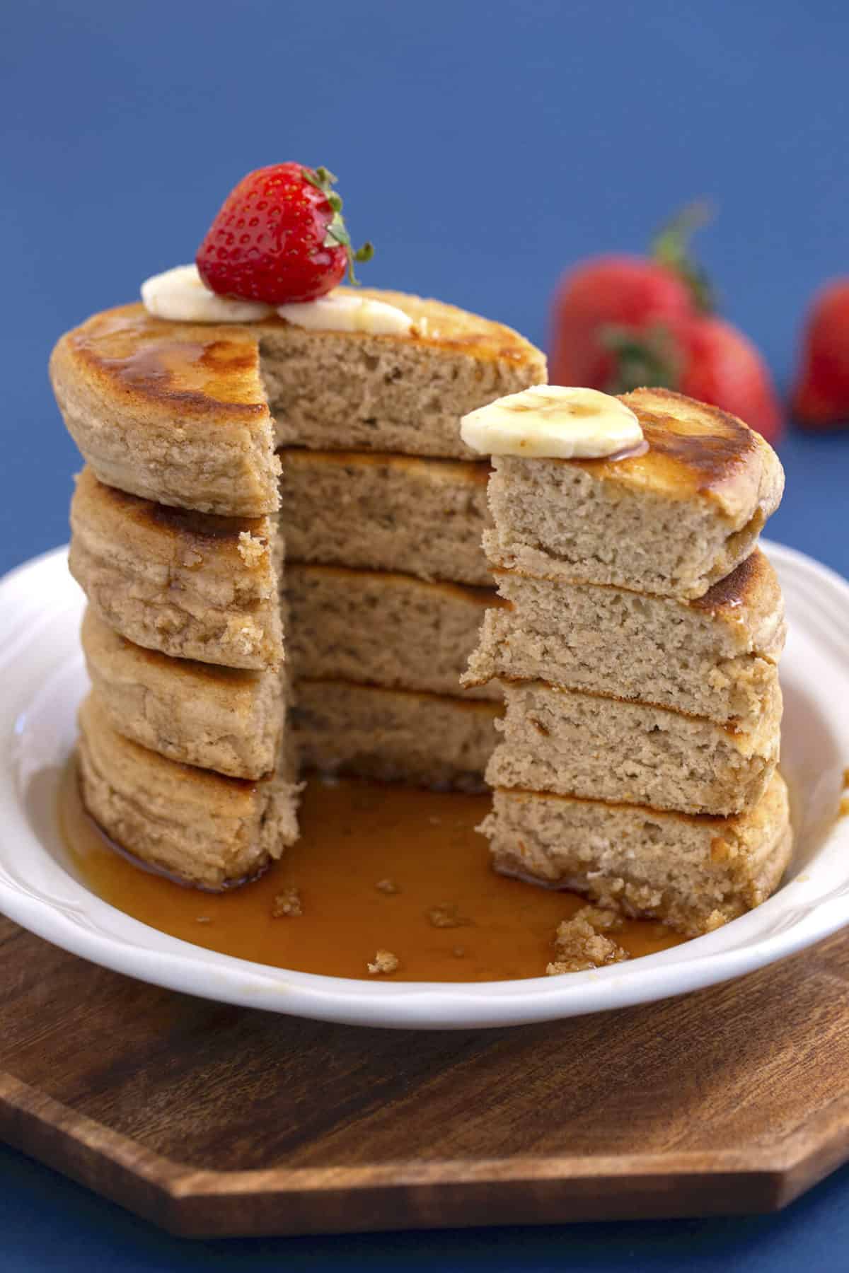Fluffy Oat Flour Pancakes Recipe Mind Over Munch