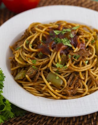 BBQ Spaghetti with Pulled Pork