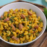 One Pot Mac and Cheese with Hot Dogs