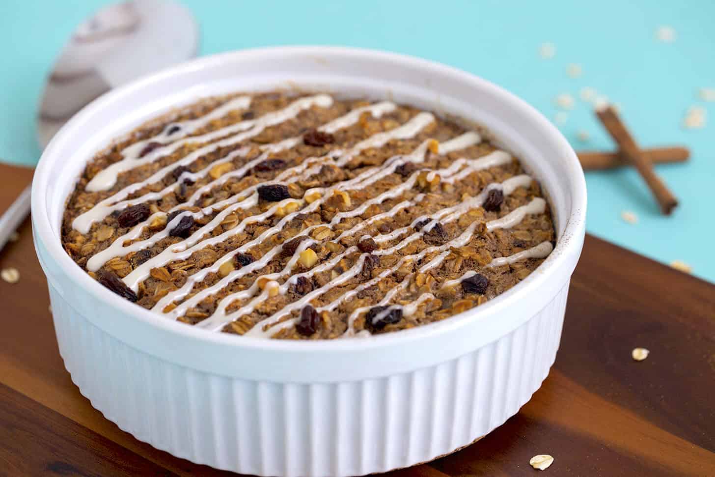 Cinnamon Roll Baked Oatmeal Mind Over Munch