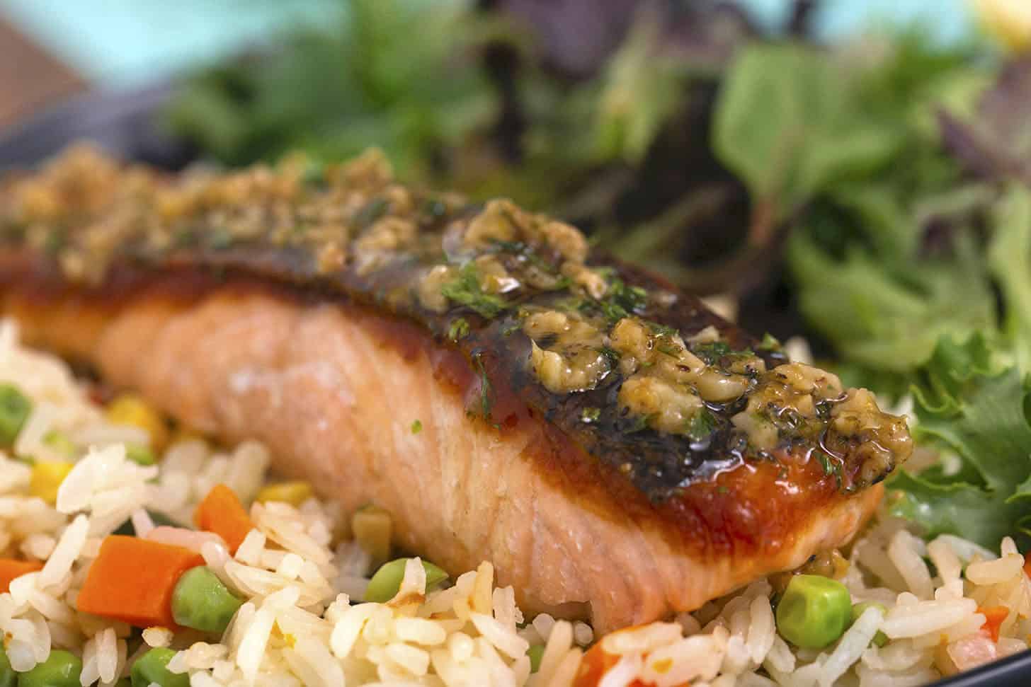 Lemon Butter Salmon with Rice Pilaf Mind Over Munch